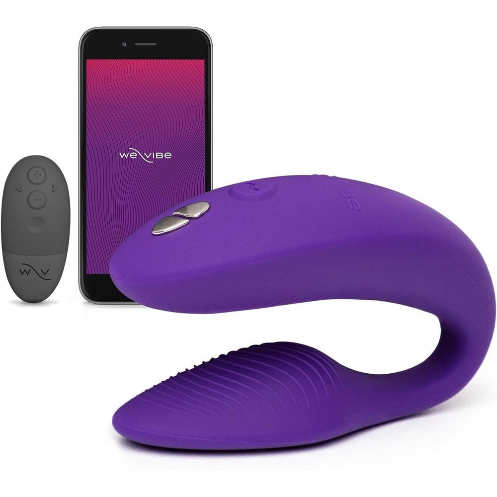 image:imageWeVibe Sync 2 Couples Vibrator  Wearable Remote Control Vibrating Adult Sex Toy  App Controlled G Spot amp Clitoral Stimulator  Dual Stimulation with 10 Speeds  Waterproof amp Rechargeable  GreenDark Purple