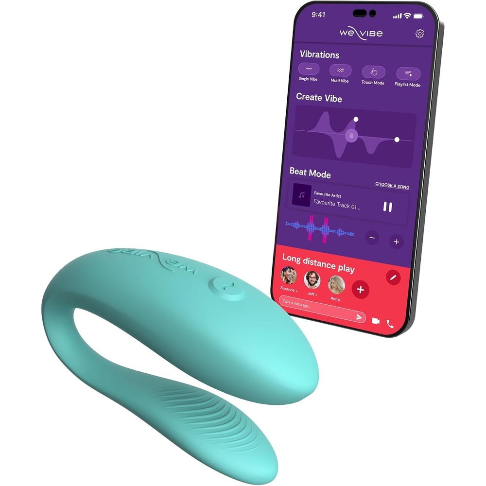 image:imageWeVibe Sync Lite Couples Vibrator  Wearable App Control Vibrating Adult Sex Toy  G Spot amp Clitoral Stimulator  Dual Stimulation with 10 Speeds  Adults Sex Toys for Couples  Rechargeable  AquaAqua