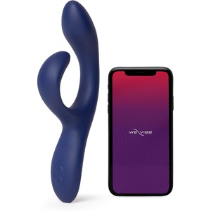We-Vibe Nova 2 Dual Rabbit Vibrator for Women | Dildo Vibrator Adult Sex Toy | Female Clitoral Stimulator | G Spot Massager with 10 Vibration Modes | Remote App Control Sex Toy for Couples | Pink(Blue)