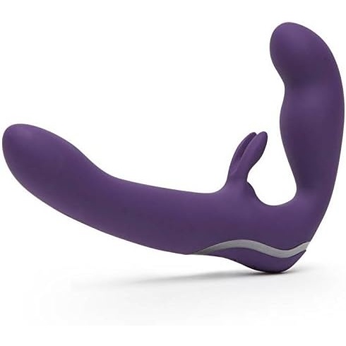 image:imageLovehoney Desire Luxury Vibrating Strapless Strap On Dildo  8 Inch Silicone Double Ended Dildo for Women  Rabbit Vibrator for Clit Stimulation  Adult Sex Toy  Rechargeable Gifts for Women  Purple