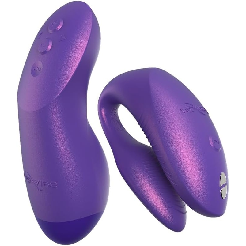 image:imageWeVibe Chorus Pro App Controlled Wireless Couples Vibrator  Remote Controlled Adults Toy  Silicone Stimulator with 10 Intensity Levels  Clitoral amp GSpot Couples Sex Toy for Him amp Her  PurplePurple