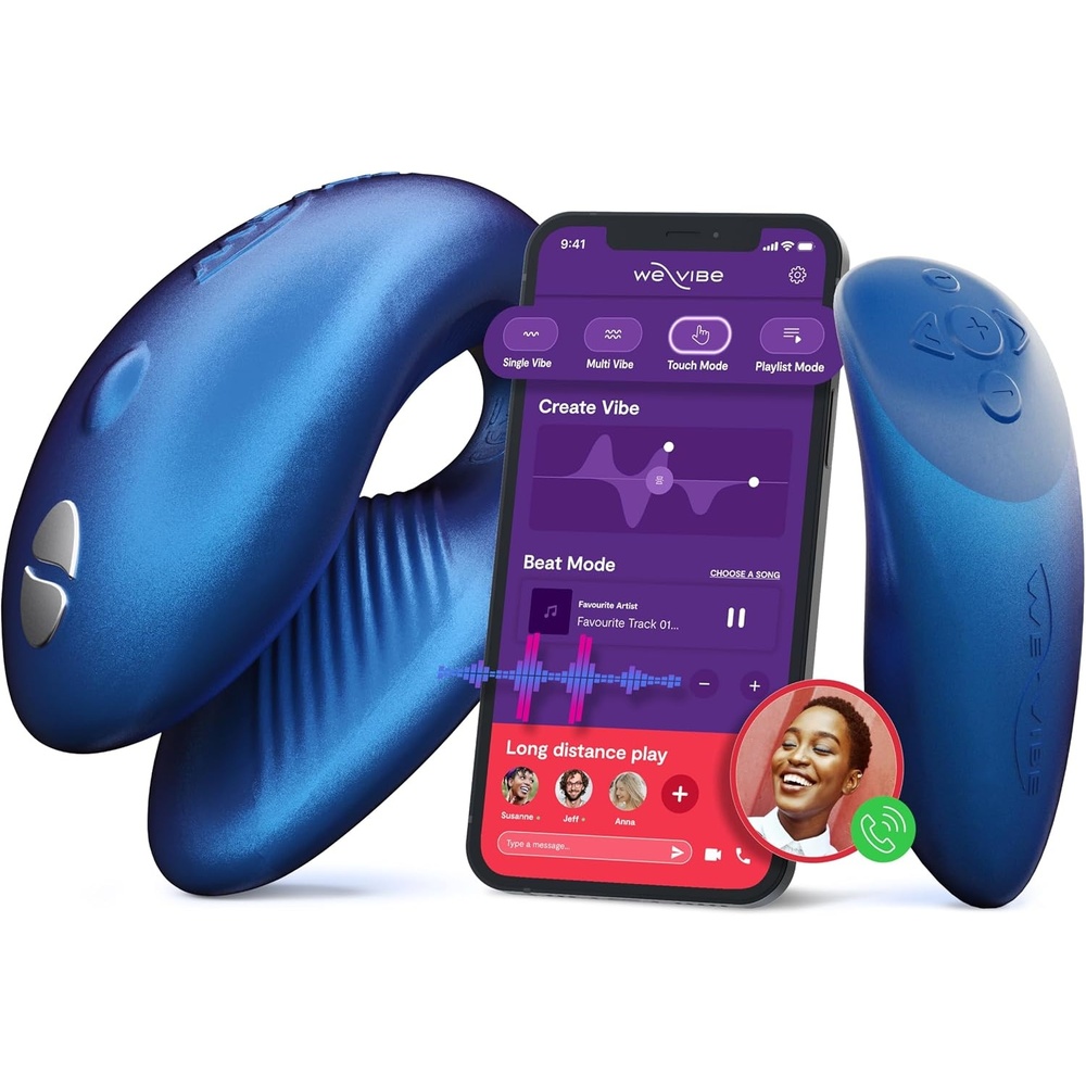 image:imageWeVibe Chorus Vibrating Sex Toys for Couples  Remote Control Vibrator  Wearable App Controlled Adult Toys for Women  G Spot Clit amp Penis Sexual Stimulation Device  Clitoral Couples Gift PinkMidnight Blue